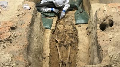 Scientists test remains of a skeleton found in Jamestown