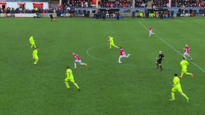 Salford City's James Poole scores a sublime goal