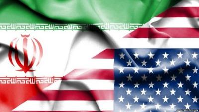 Iran, US flags