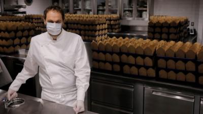 Chef Daniel Humm in the kitchen of Michelin-starred restaurant Eleven Madison Park