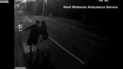 CCTV showing an ambulance being attacked