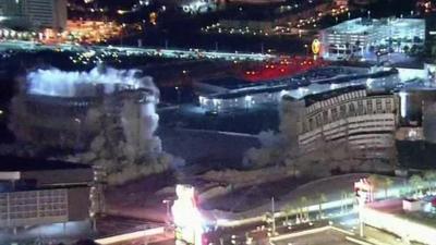 Hotel demolition in Las Vegas