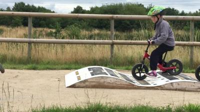 Toddler on bicycle