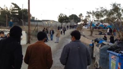 Migrant camp on Lesbos