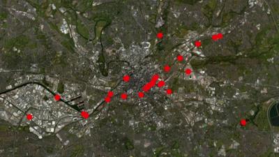 Map of canal death sites