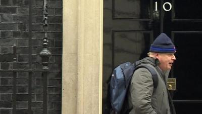 Boris Johnson outside No 10