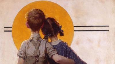 Boy and Girl Gazing at the Moon, by Norman Rockwell