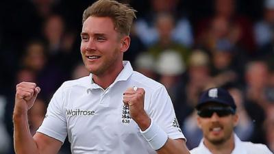 Stuart Broad celebrates