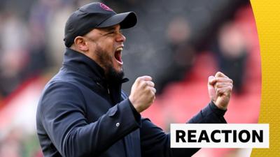 Burnley boss Vincent Kompany celebrates