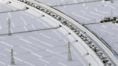 Cars stranded in Japan