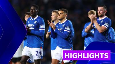 Rangers players applaud home crowd after the game