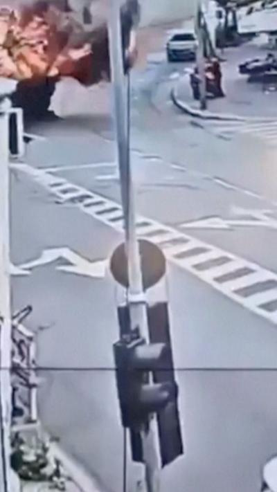 A blast on a street in Tel Aviv