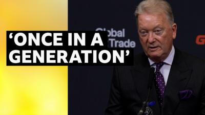 Frank Warren speaks at news conference