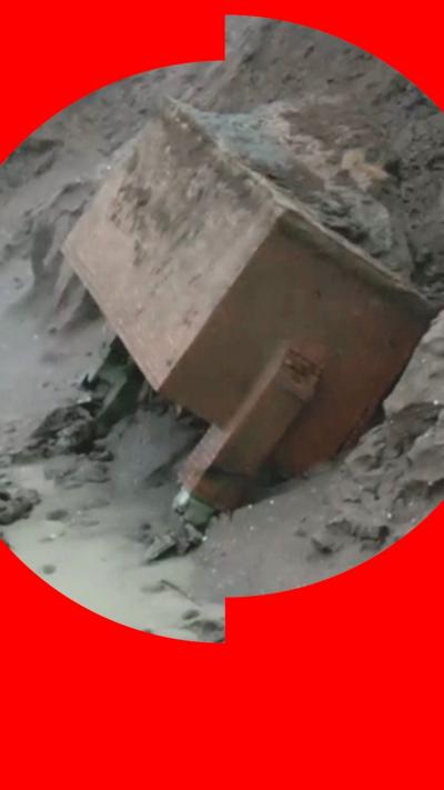 Fallen bunker on hill