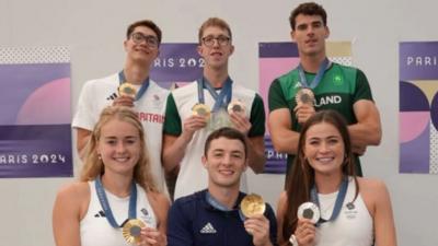 Athletes from Northern Ireland with their medals