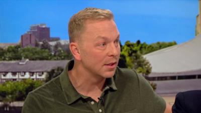 Chris Hoy headshot in BBC Breakfast studio