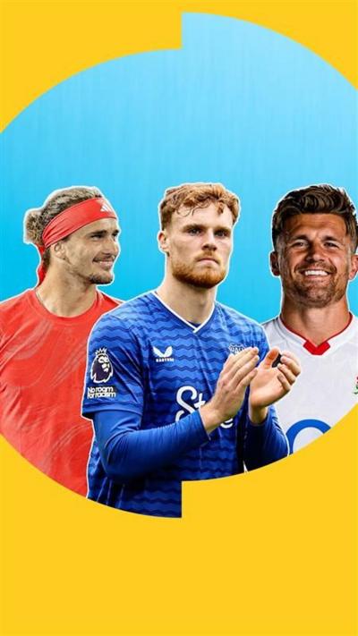 Tennis player Alexander Zverev, football player Jake O'Brien and rugby player Henry Slade wearing sport kits