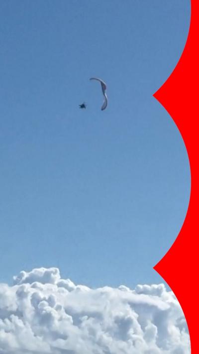 Paraglider falling almost 500ft into the ocean