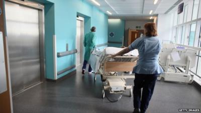 NHS hospital corridor