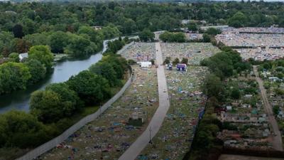 Abandoned tents at Reading Festival