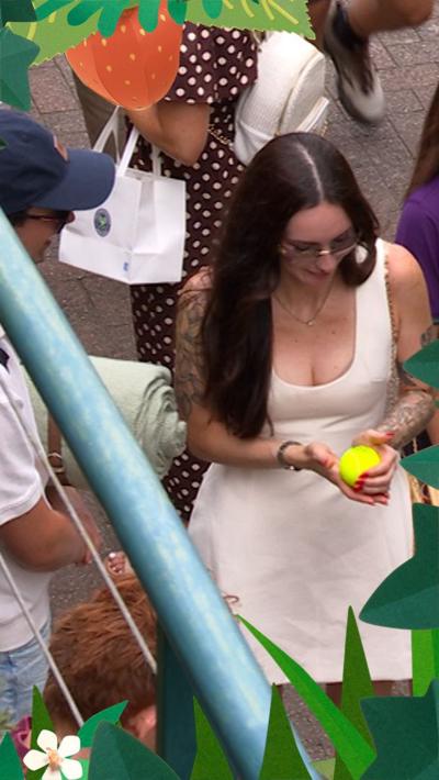 Ball fall from sky into womans hands