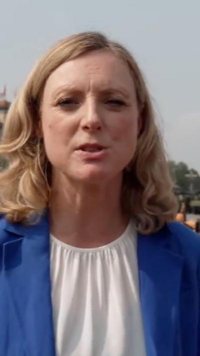 Laura Bicker speaking to camera