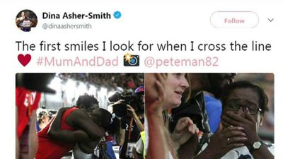 A tweet by Dina Asher-Smith