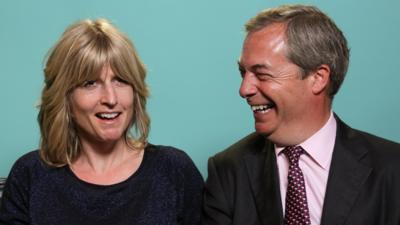 Nigel Farage and Rachel Johnson