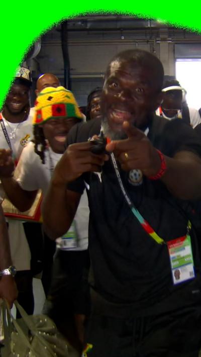 Ghana team arrive at the ground 