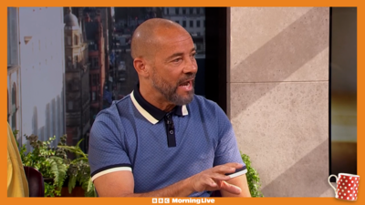 Presenter Kev Duala in the Morning Live studio