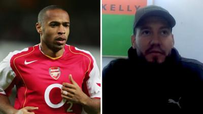 Nicklas Bendtner and Thierry Henry