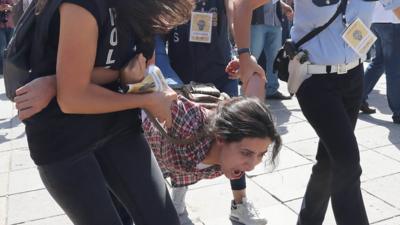 Protesters arrested outside courthouse