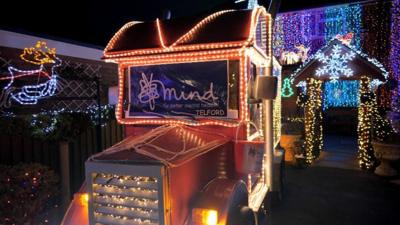 A replica Coca-Cola lorry on Shaun Pickering's drive