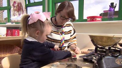 Child playing in nursery