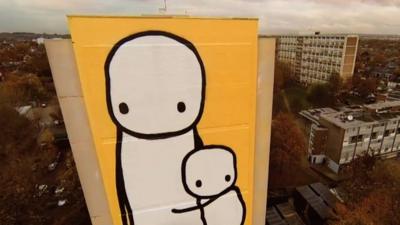 Stik's 120ft mural 'Big Mother' in Acton