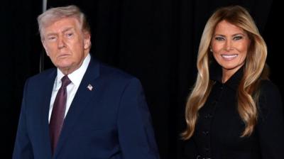 Donald Trump and Melania Trump are pictured at Melania's movie premiere.