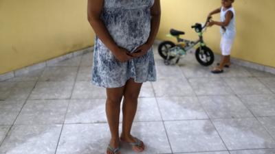 A pregnant woman in Rio de Janeiro, Brazil.