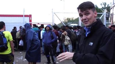 James Reynolds from a new migrant processing centre