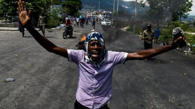 Haiti protester