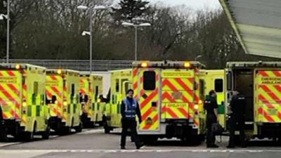 Ambulances outside hospital