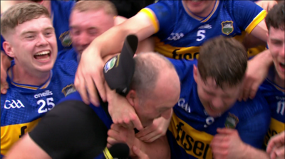 Tipperary team mob Liam Cahill during interview