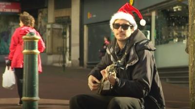 Busker in Bournemouth