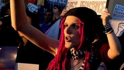 Transgender rights activists protest near White House