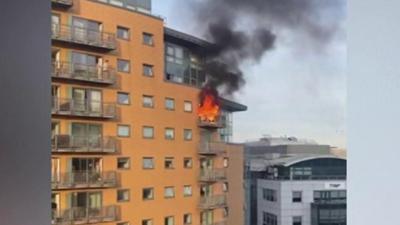 Fire at flat in Leeds