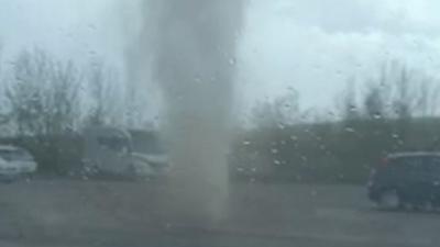 Tornado in car park