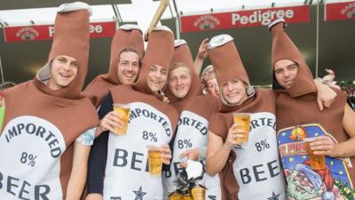 Beer bottle fancy dress fans