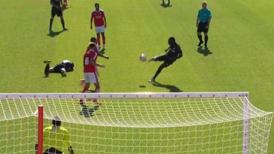 Christian Benteke scores a stunning volley against Swindon