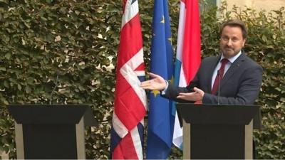 Luxembourg PM holds news conference without UK PM Boris Johnson