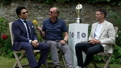 Sachin Tendulkar, Jonathan Agnew & James Anderson