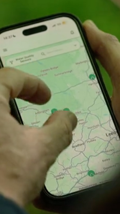 A close up of a phone with a map on it
